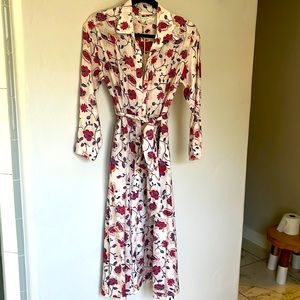 Xirena pink floral shirt dress XS